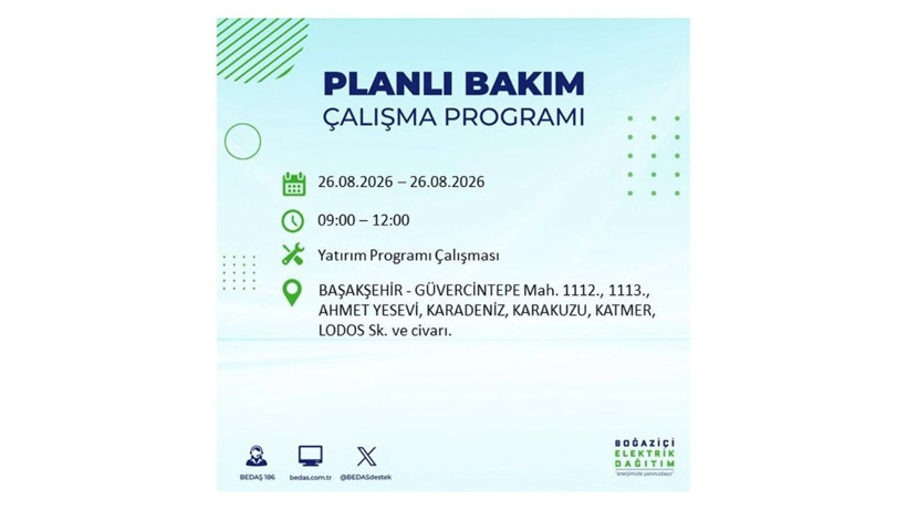 İstanbul 26 Ağustos kesintisi programı: O ilçelerde saatlerce elektrik olmayacak! - Resim: 22
