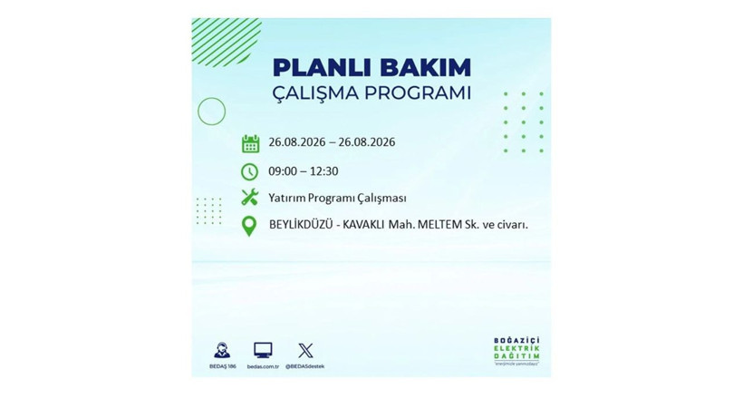 İstanbul 26 Ağustos kesintisi programı: O ilçelerde saatlerce elektrik olmayacak! - Resim: 26