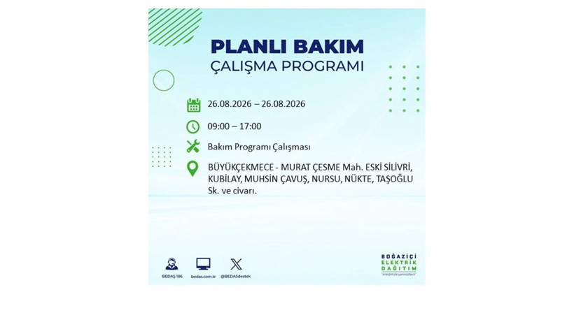 İstanbul 26 Ağustos kesintisi programı: O ilçelerde saatlerce elektrik olmayacak! - Resim: 27