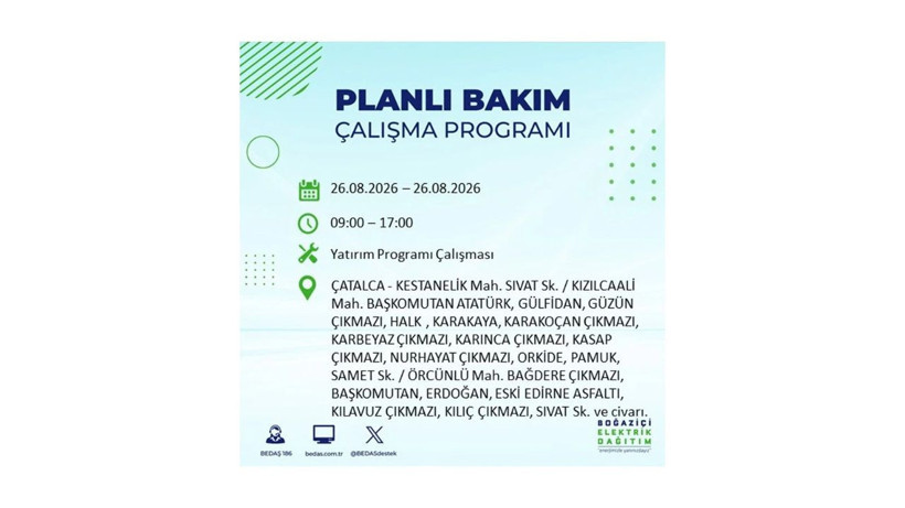 İstanbul 26 Ağustos kesintisi programı: O ilçelerde saatlerce elektrik olmayacak! - Resim: 28