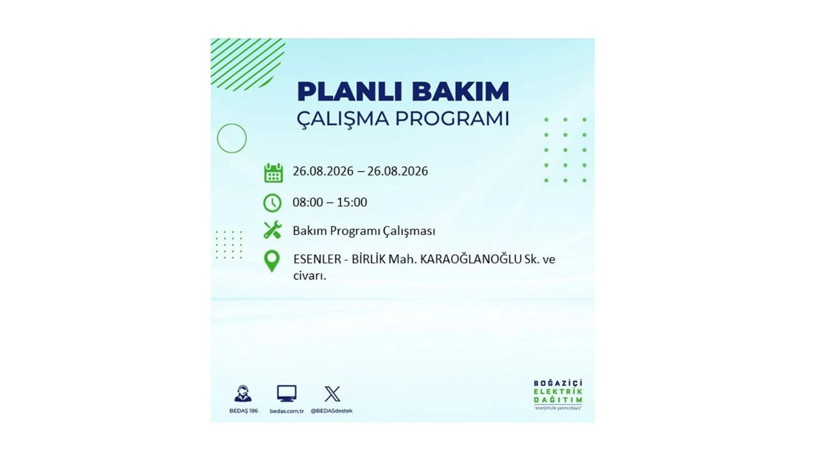 İstanbul 26 Ağustos kesintisi programı: O ilçelerde saatlerce elektrik olmayacak! - Resim: 31