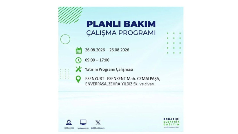 İstanbul 26 Ağustos kesintisi programı: O ilçelerde saatlerce elektrik olmayacak! - Resim: 36