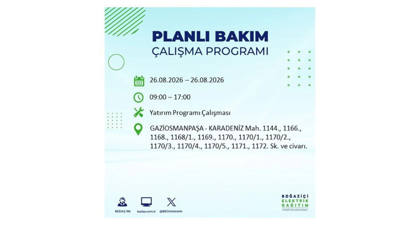 İstanbul 26 Ağustos kesintisi programı: O ilçelerde saatlerce elektrik olmayacak! - Resim: 39