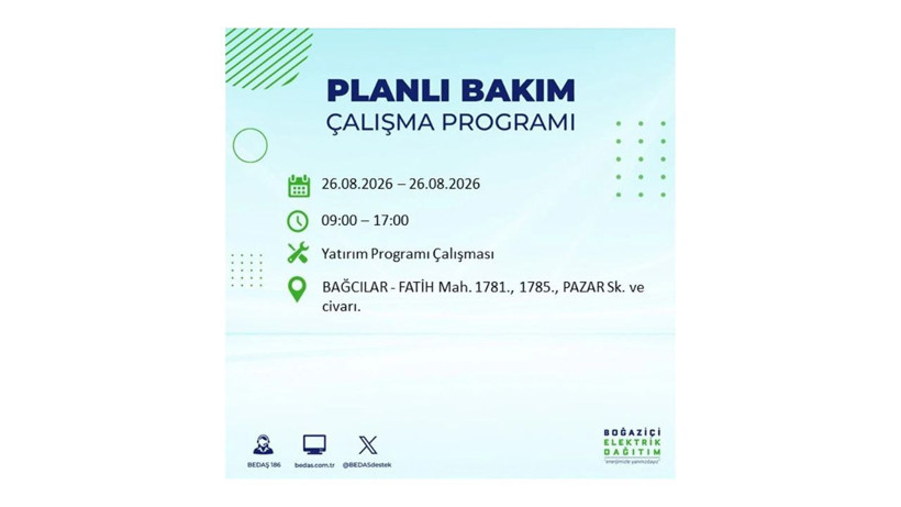 İstanbul 26 Ağustos kesintisi programı: O ilçelerde saatlerce elektrik olmayacak! - Resim: 4