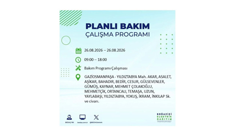 İstanbul 26 Ağustos kesintisi programı: O ilçelerde saatlerce elektrik olmayacak! - Resim: 41