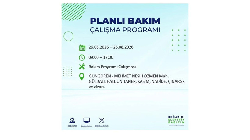 İstanbul 26 Ağustos kesintisi programı: O ilçelerde saatlerce elektrik olmayacak! - Resim: 43