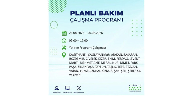 İstanbul 26 Ağustos kesintisi programı: O ilçelerde saatlerce elektrik olmayacak! - Resim: 46