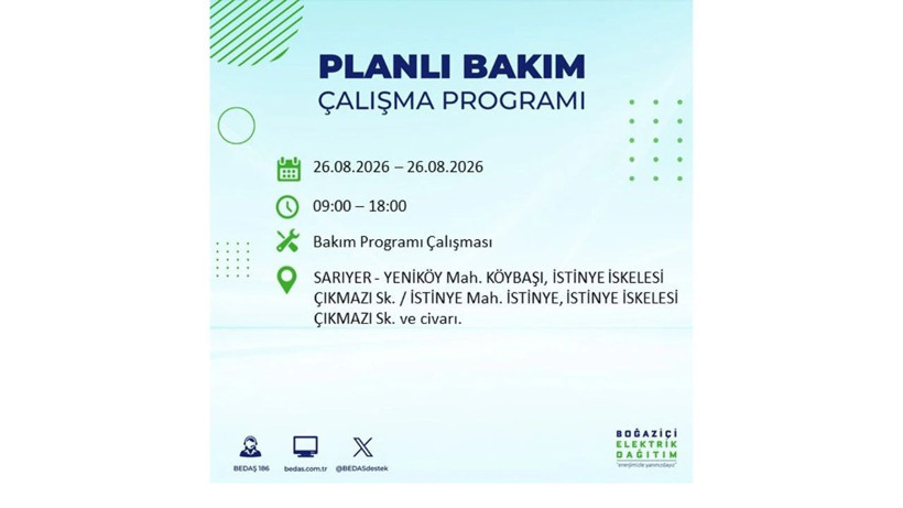 İstanbul 26 Ağustos kesintisi programı: O ilçelerde saatlerce elektrik olmayacak! - Resim: 47