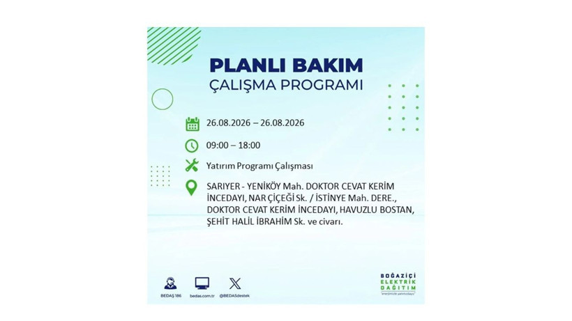 İstanbul 26 Ağustos kesintisi programı: O ilçelerde saatlerce elektrik olmayacak! - Resim: 48