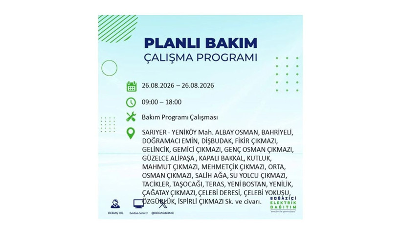 İstanbul 26 Ağustos kesintisi programı: O ilçelerde saatlerce elektrik olmayacak! - Resim: 49