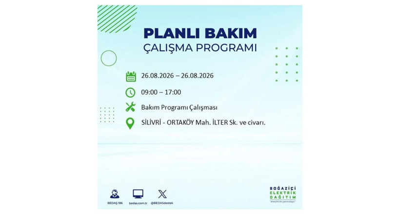 İstanbul 26 Ağustos kesintisi programı: O ilçelerde saatlerce elektrik olmayacak! - Resim: 51
