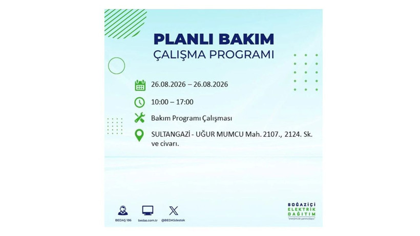 İstanbul 26 Ağustos kesintisi programı: O ilçelerde saatlerce elektrik olmayacak! - Resim: 54