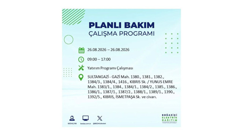 İstanbul 26 Ağustos kesintisi programı: O ilçelerde saatlerce elektrik olmayacak! - Resim: 55