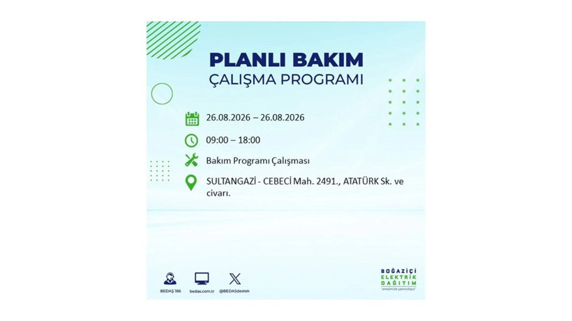 İstanbul 26 Ağustos kesintisi programı: O ilçelerde saatlerce elektrik olmayacak! - Resim: 56