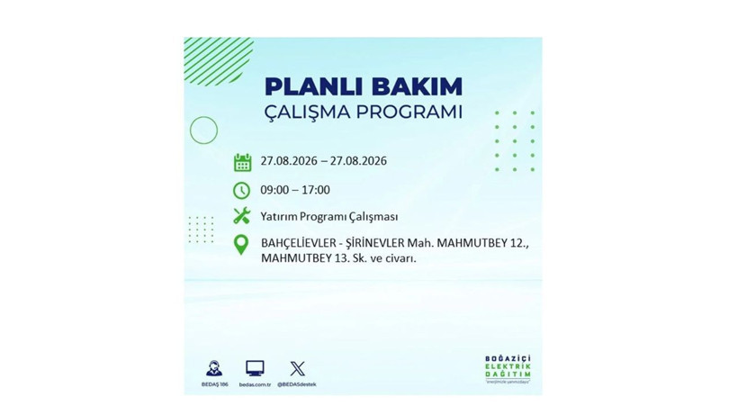 İstanbul 27 Ağustos kesintisi programı: O ilçelerde saatlerce elektrik olmayacak! - Resim: 11
