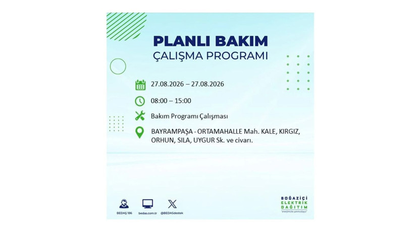 İstanbul 27 Ağustos kesintisi programı: O ilçelerde saatlerce elektrik olmayacak! - Resim: 19