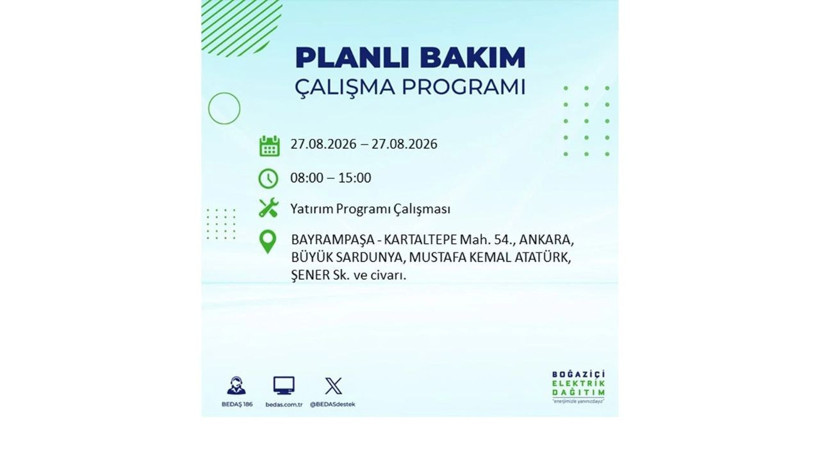 İstanbul 27 Ağustos kesintisi programı: O ilçelerde saatlerce elektrik olmayacak! - Resim: 21