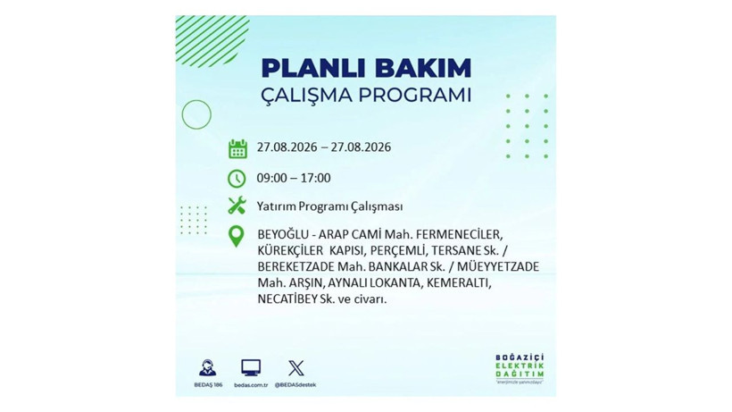 İstanbul 27 Ağustos kesintisi programı: O ilçelerde saatlerce elektrik olmayacak! - Resim: 27
