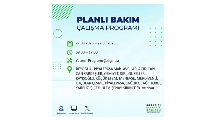 İstanbul 27 Ağustos kesintisi programı: O ilçelerde saatlerce elektrik olmayacak! - Resim: 28