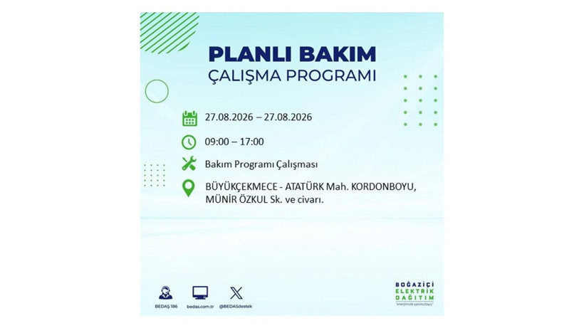 İstanbul 27 Ağustos kesintisi programı: O ilçelerde saatlerce elektrik olmayacak! - Resim: 30