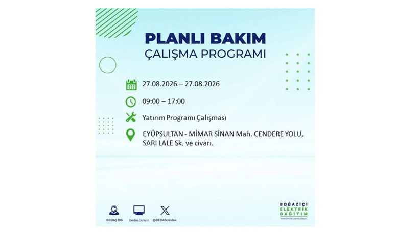 İstanbul 27 Ağustos kesintisi programı: O ilçelerde saatlerce elektrik olmayacak! - Resim: 36