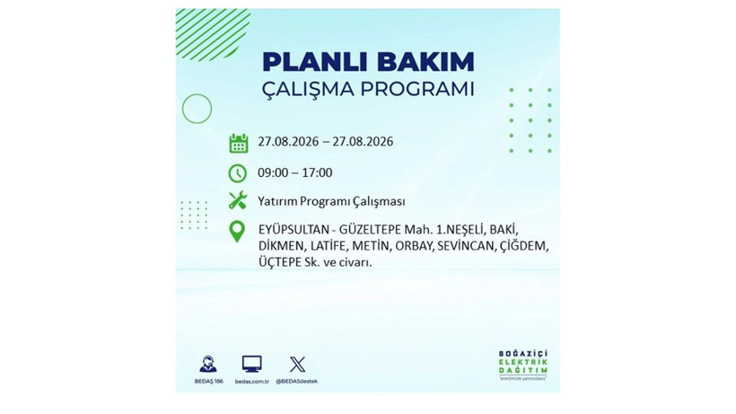 İstanbul 27 Ağustos kesintisi programı: O ilçelerde saatlerce elektrik olmayacak! - Resim: 41