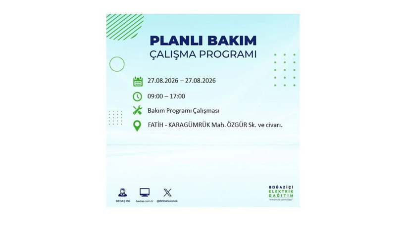 İstanbul 27 Ağustos kesintisi programı: O ilçelerde saatlerce elektrik olmayacak! - Resim: 43