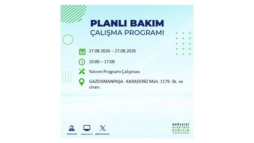 İstanbul 27 Ağustos kesintisi programı: O ilçelerde saatlerce elektrik olmayacak! - Resim: 45