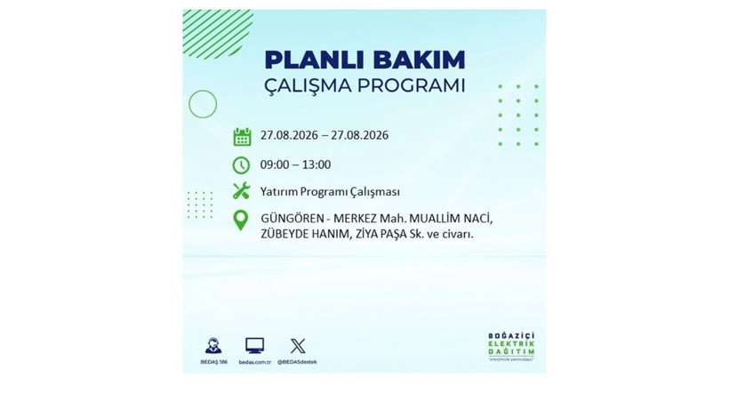 İstanbul 27 Ağustos kesintisi programı: O ilçelerde saatlerce elektrik olmayacak! - Resim: 49