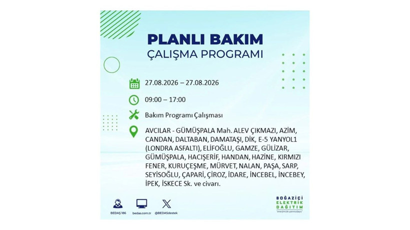 İstanbul 27 Ağustos kesintisi programı: O ilçelerde saatlerce elektrik olmayacak! - Resim: 5