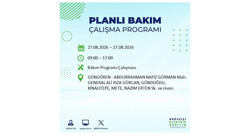 İstanbul 27 Ağustos kesintisi programı: O ilçelerde saatlerce elektrik olmayacak! - Resim: 53