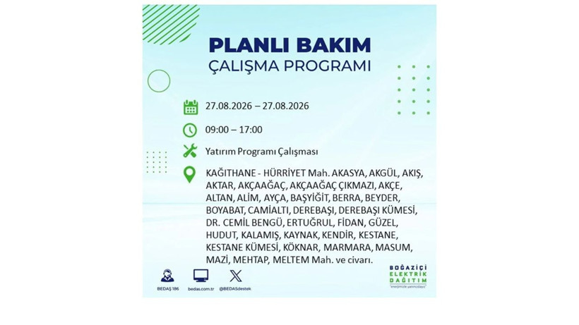 İstanbul 27 Ağustos kesintisi programı: O ilçelerde saatlerce elektrik olmayacak! - Resim: 56
