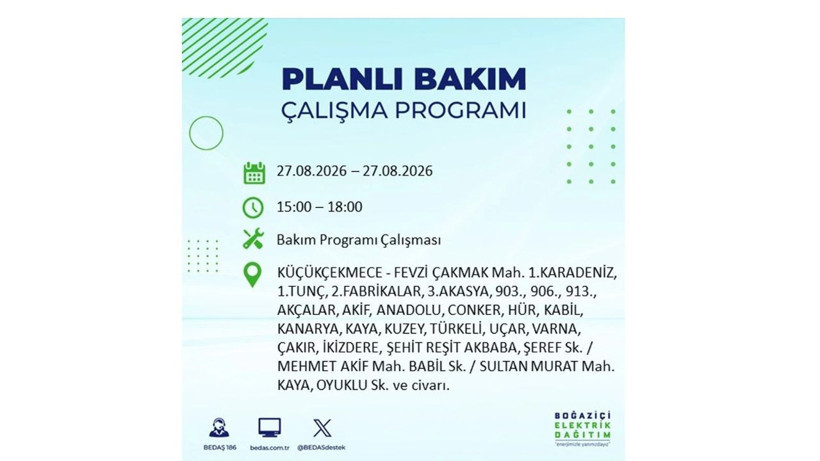 İstanbul 27 Ağustos kesintisi programı: O ilçelerde saatlerce elektrik olmayacak! - Resim: 58