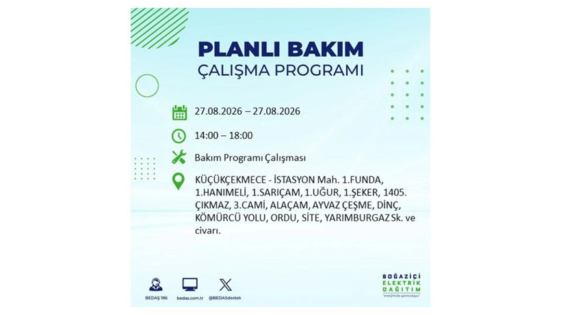 İstanbul 27 Ağustos kesintisi programı: O ilçelerde saatlerce elektrik olmayacak! - Resim: 59