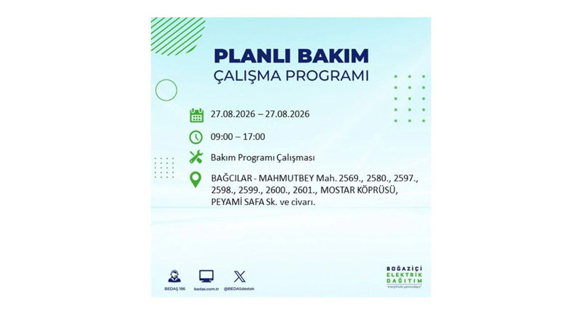 İstanbul 27 Ağustos kesintisi programı: O ilçelerde saatlerce elektrik olmayacak! - Resim: 6