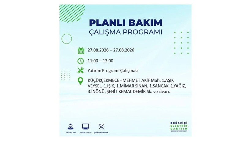 İstanbul 27 Ağustos kesintisi programı: O ilçelerde saatlerce elektrik olmayacak! - Resim: 61
