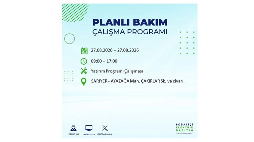 İstanbul 27 Ağustos kesintisi programı: O ilçelerde saatlerce elektrik olmayacak! - Resim: 62