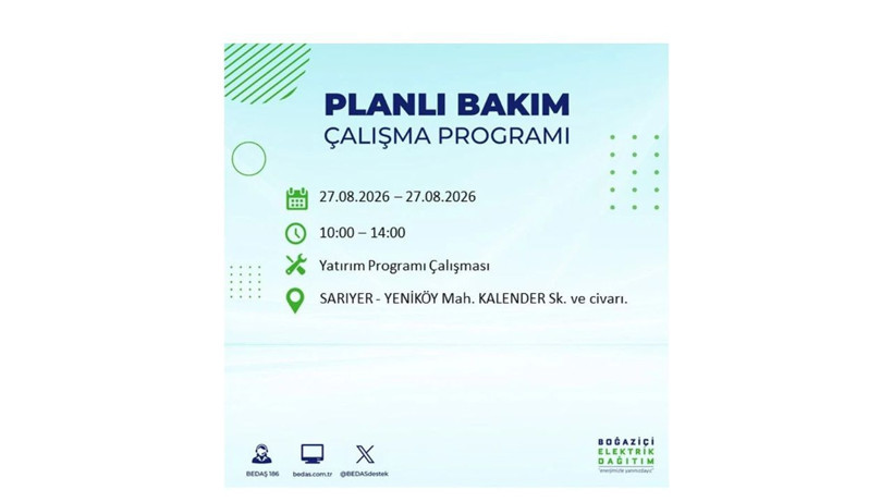 İstanbul 27 Ağustos kesintisi programı: O ilçelerde saatlerce elektrik olmayacak! - Resim: 67