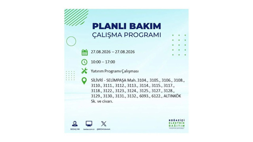 İstanbul 27 Ağustos kesintisi programı: O ilçelerde saatlerce elektrik olmayacak! - Resim: 73