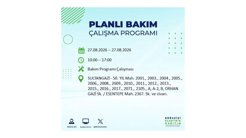İstanbul 27 Ağustos kesintisi programı: O ilçelerde saatlerce elektrik olmayacak! - Resim: 74