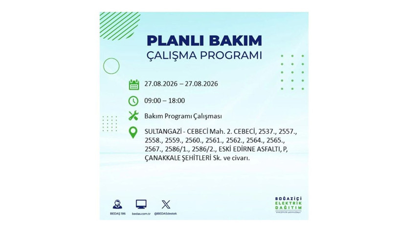 İstanbul 27 Ağustos kesintisi programı: O ilçelerde saatlerce elektrik olmayacak! - Resim: 76
