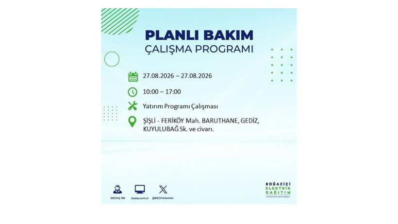 İstanbul 27 Ağustos kesintisi programı: O ilçelerde saatlerce elektrik olmayacak! - Resim: 77