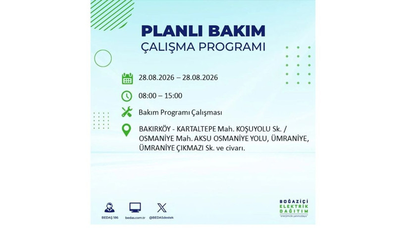 İstanbul 28 Ağustos kesintisi programı: O ilçelerde saatlerce elektrik olmayacak! - Resim: 12