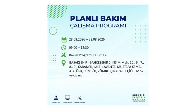 İstanbul 28 Ağustos kesintisi programı: O ilçelerde saatlerce elektrik olmayacak! - Resim: 16