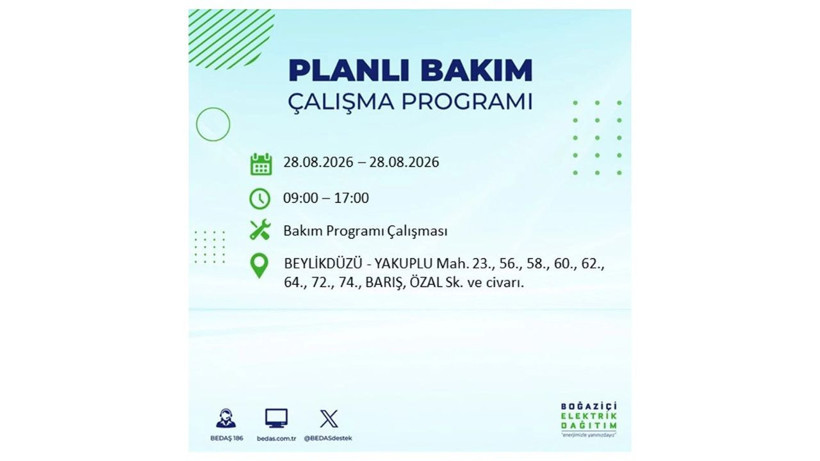 İstanbul 28 Ağustos kesintisi programı: O ilçelerde saatlerce elektrik olmayacak! - Resim: 26