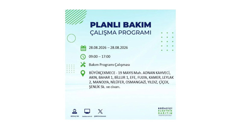 İstanbul 28 Ağustos kesintisi programı: O ilçelerde saatlerce elektrik olmayacak! - Resim: 27