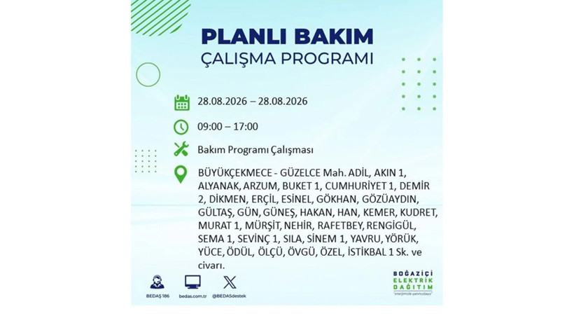 İstanbul 28 Ağustos kesintisi programı: O ilçelerde saatlerce elektrik olmayacak! - Resim: 29