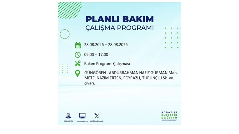 İstanbul 28 Ağustos kesintisi programı: O ilçelerde saatlerce elektrik olmayacak! - Resim: 38