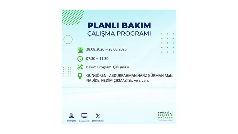 İstanbul 28 Ağustos kesintisi programı: O ilçelerde saatlerce elektrik olmayacak! - Resim: 39