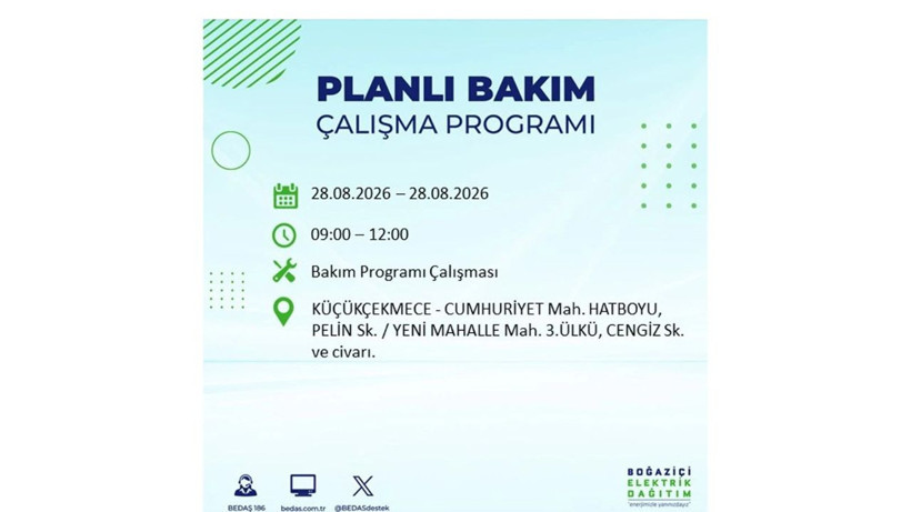 İstanbul 28 Ağustos kesintisi programı: O ilçelerde saatlerce elektrik olmayacak! - Resim: 46